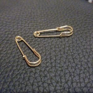 NWOT Gold Safety Pin Earrings